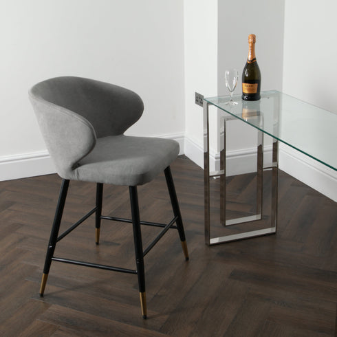 Native Home Lifestyle Manhattan Grey Kitchen Bar Stools (Set Of 2)